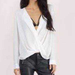 TOBI Wrap Front White Blouse